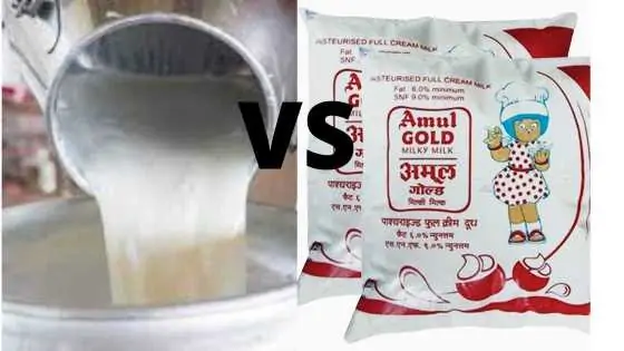 Raw milk vs packed milk